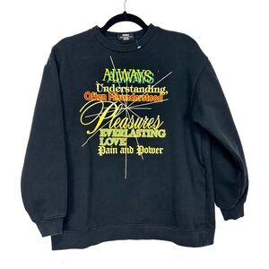 PLEASURES black crewneck embroidered sweatshirt S1
